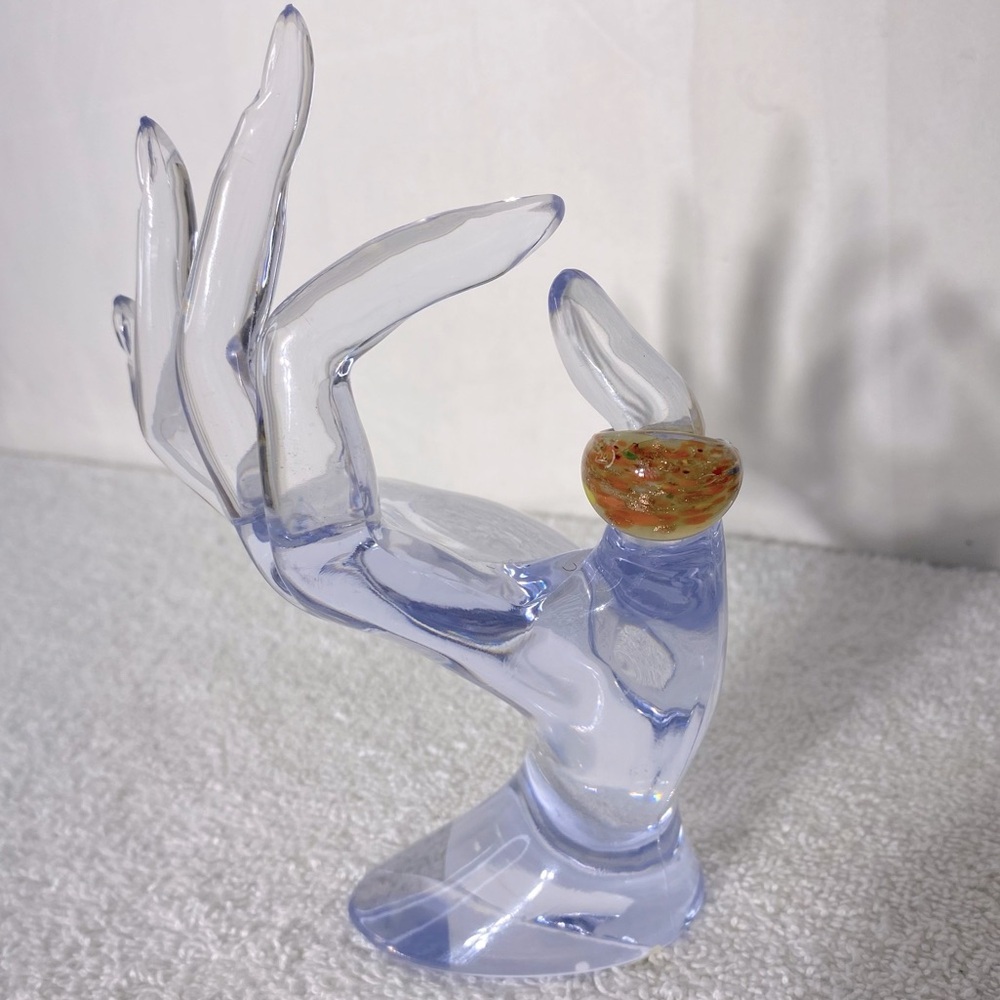 Vintage Art Glass Handmade Multicolour Band Ring Boho Festival